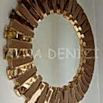 Güneş Golden Bronze Model Altın Bronz Renk Modern Ayna-4