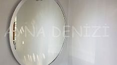 Circle Wood Silver Model Gümüş Renk Yuvarlak Dairesel Dekoratif Ayna