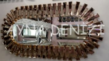 Güneş Piyano Gold Bronze Model Altın Bronz Renk Modern Ayna