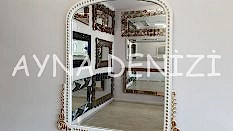 Lady Model Beyaz Altın Renk Dekoratif Ayna