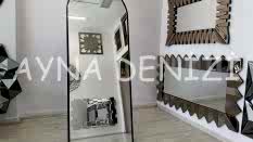 Matilda Luxury Model Siyah Renk Metal Çerçeveli Ayaklı Boy Aynası