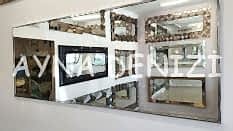 Royal Elegant Model Platin Gümüş Renk Metal Çerçeveli Dekoratif Ayna