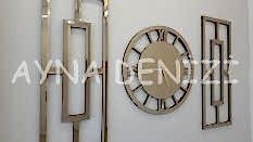 Generic Future Bronze Model Üçlü Set Aynalı Saatli Niş Takımı