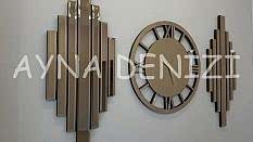 Perfect Future Bronze Model Üçlü Set Aynalı Saatli Niş Takımı