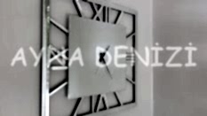 Time Silver Model Gümüş Renk Dekoratif Aynalı Duvar Saati