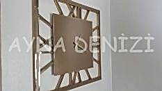 Time Golden Model Bronz Renk Dekoratif Aynalı Duvar Saati