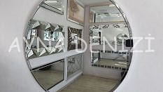 Circle Eighty Argent Model Platin Gümüş Renk Metal Çerçeveli Yuvarlak Dairesel Dekoratif Ayna