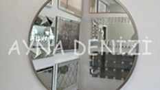 Circle Eighty Silver Model Silver Gümüş Renk Metal Çerçeveli Yuvarlak Dairesel Dekoratif Ayna